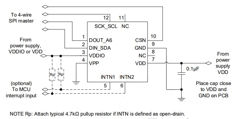 Application Circuit Diagram - MEMSIC MXC3500AL 3-Axis Accelerometer